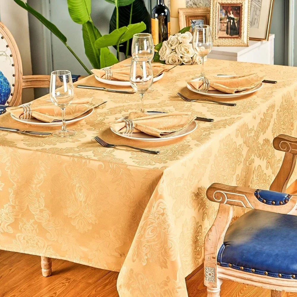 HomeJoy Rectangle Table Cloth Linen Farmhouse Stainproof Waterproof 60x144